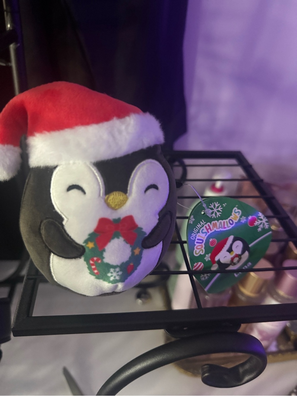 Squishmallows Luna Penguin Plush - Black, White & Red Holiday Hat - Picture 7 of 7